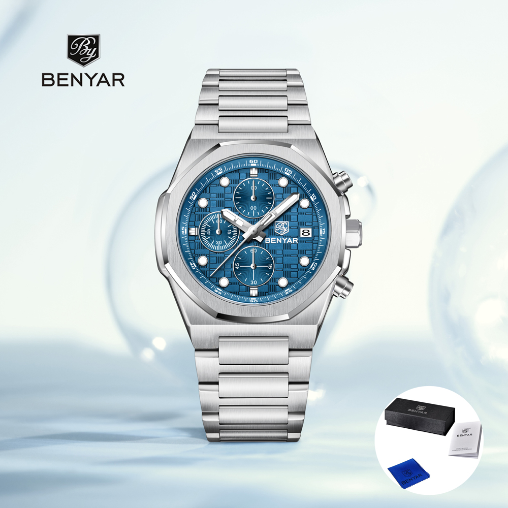 Jewelry Style Watches - 2025年ニューベニアーメンズ腕時計トップラグジュアリークォーツ腕時計クロノグラフウォッチ男性用ステンレススチール防水時計ギフトボックス