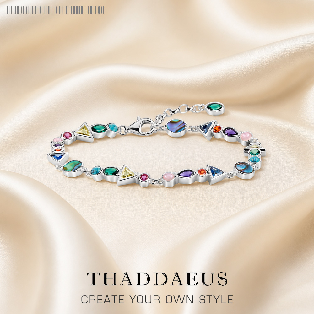 Paradise Jewelry & Watches Llc Miami - パラダイスジャーニーブレスレット新カラフルなリンクチェーン 925 スターリングシルバーファッションジュエリー自由奔放に生きるギフト女性のための