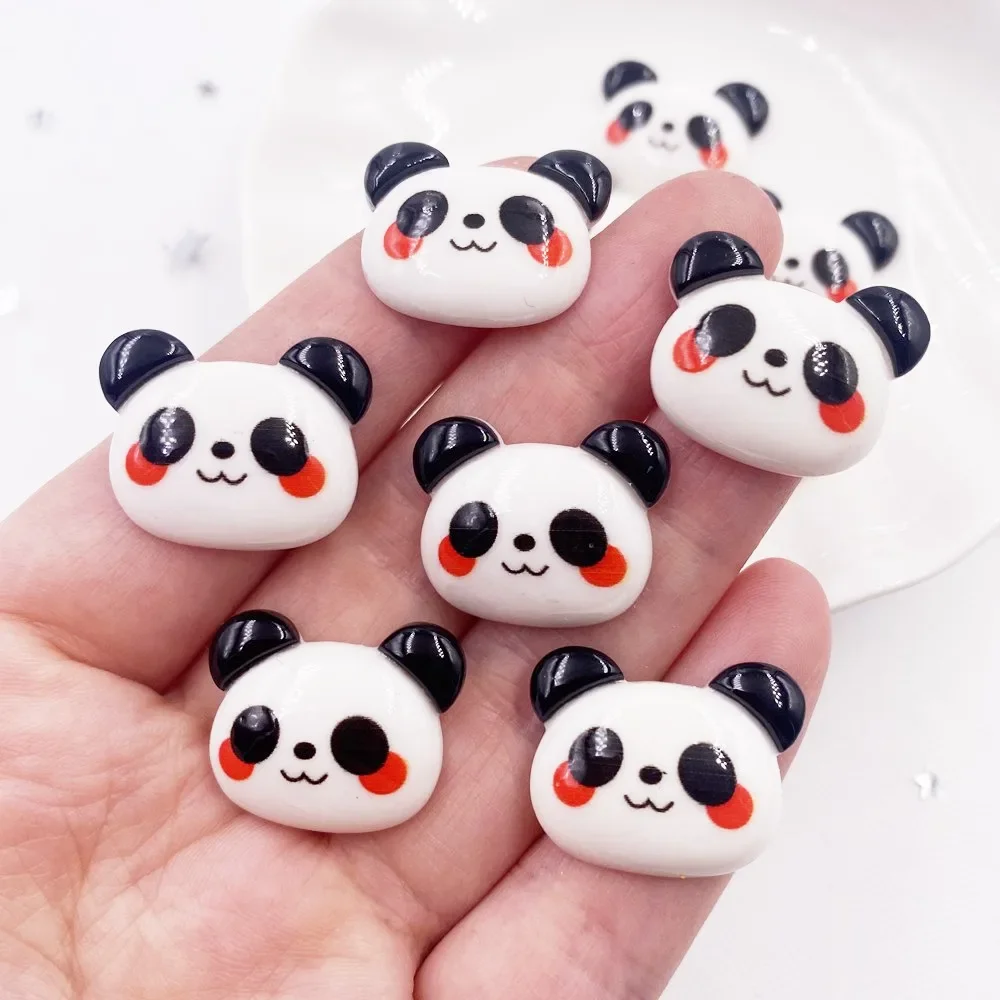 Paradise Jewelry & Watches Llc Miami - カワイイ黒と白のパンダ樹脂カボション、フラットバックカボションスクラップブック、DIYジュエリーアクセサリー、室内装飾、置物工芸品、カラフル、12個