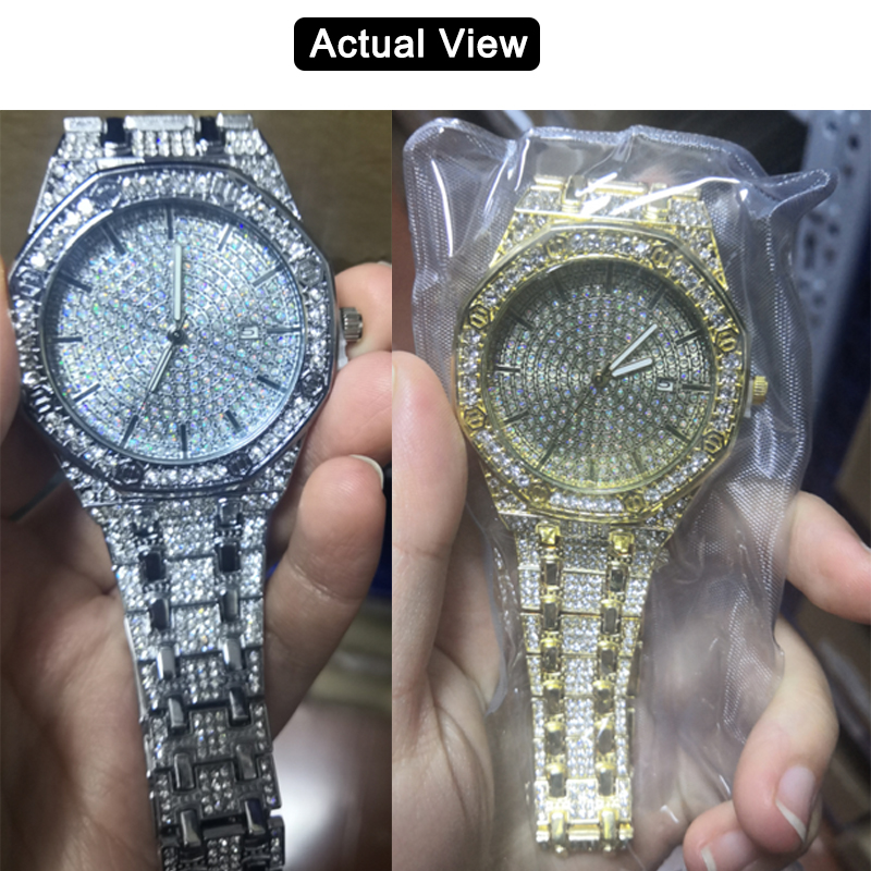 メンズ用アイスアウトウォッチ、メンズ用ゴールドウォッチ、ヒッ - Jewelry Style Watches のレビューと価格