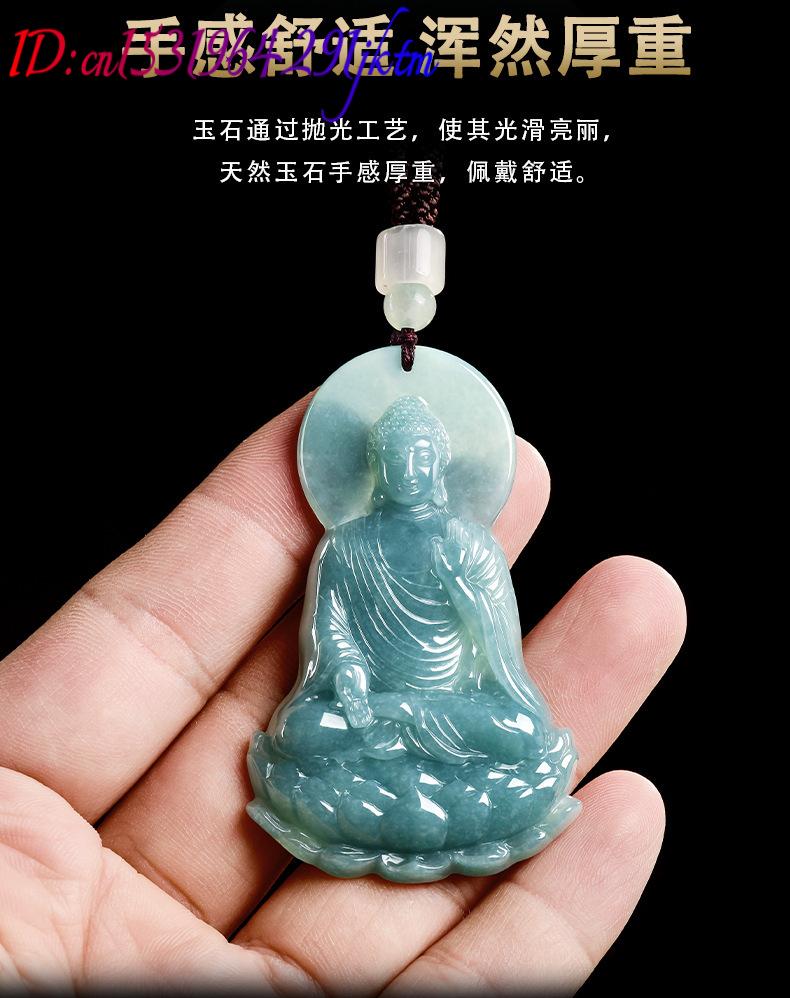 天然ビルマ翡翠仏陀ペンダントネックレスファッション本物の翡翠 - Jewelry & Watches Sp Z Oo Ul Frezerów 3 のレビューと価格