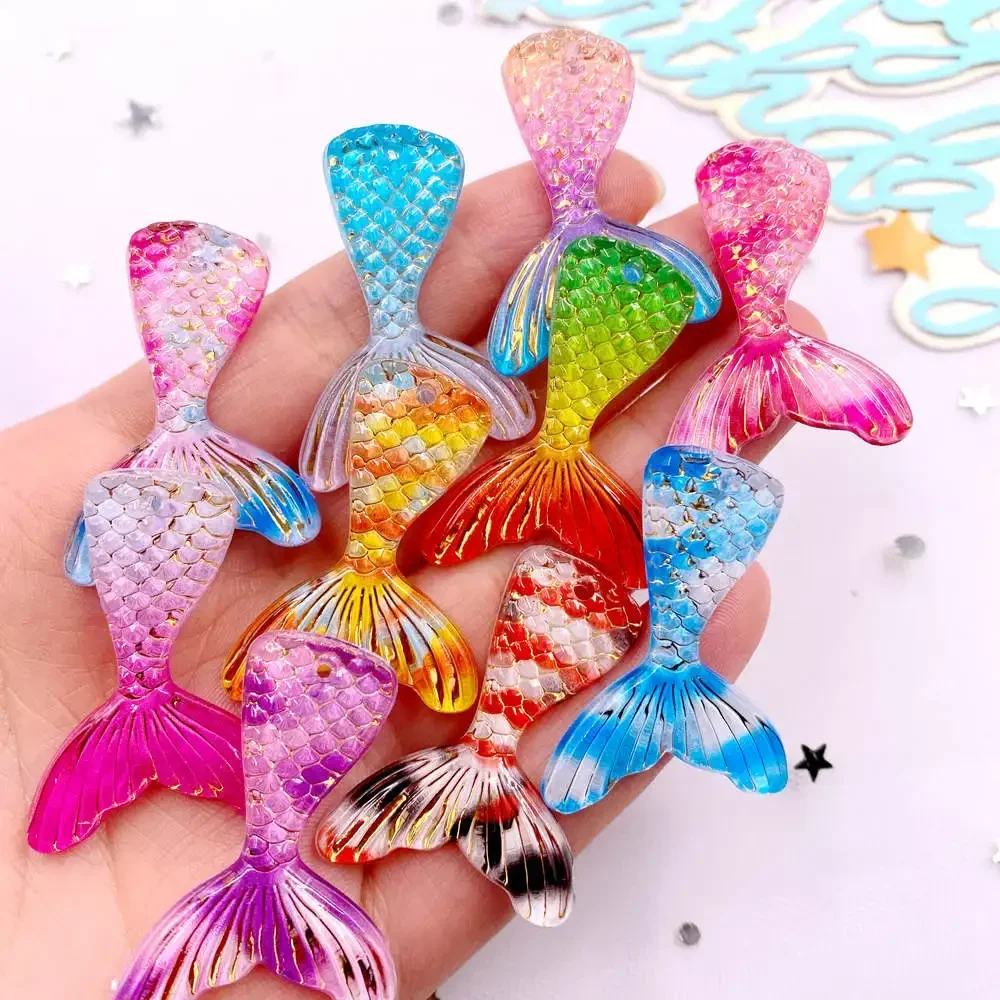 10 個グリッターカラフルな樹脂マーメイドテールフラットバッ - Paradise Jewelry & Watches Llc Miami のレビューと価格