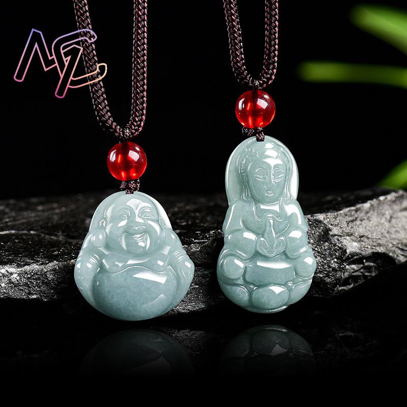 ミャンマー翡翠観音仏ペンダントネックレスヴィンテージ天然宝石 - Jewelry & Watches Sp Z Oo Ul Frezerów 3 のレビューと価格