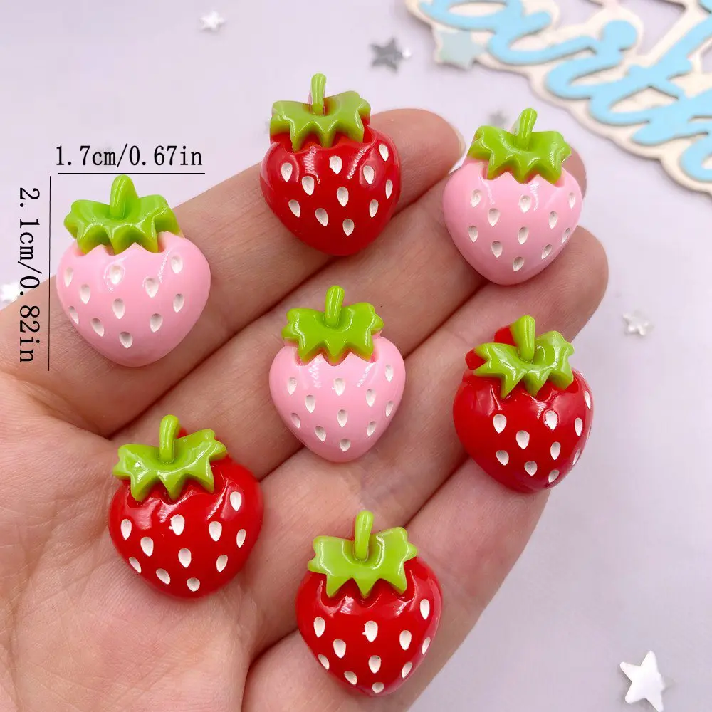 10 個樹脂かわいいカラフルな漫画イチゴヒラタ石の装飾スクラ - Paradise Jewelry & Watches Llc Miami のレビューと価格