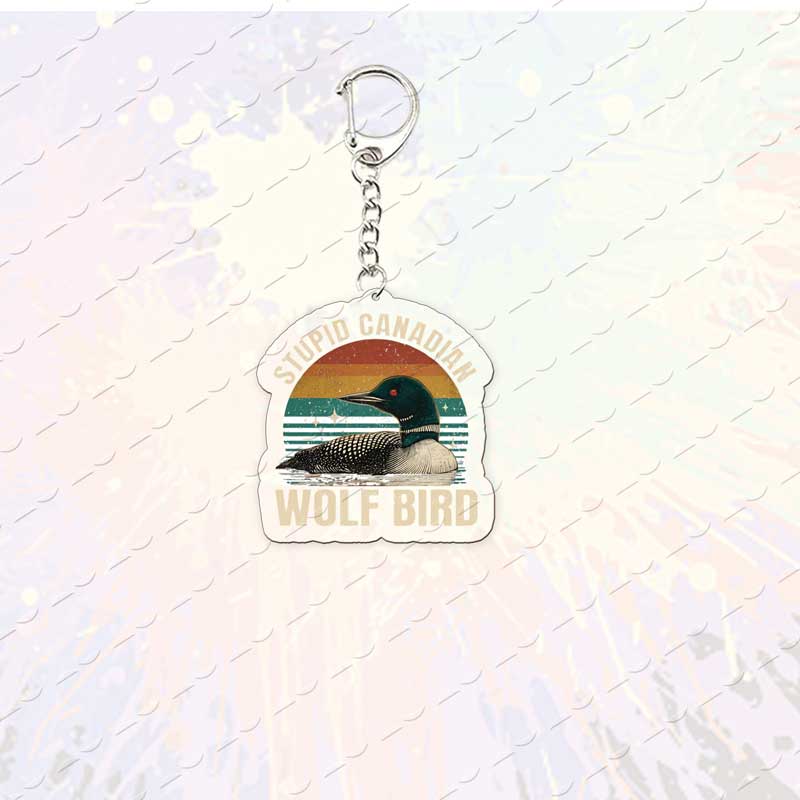 アクリル製の愚かなカナダのオオカミ鳥キーホルダー、アクセサリ - Wolf Jewelry & Watches Tampa Reviews のレビューと価格