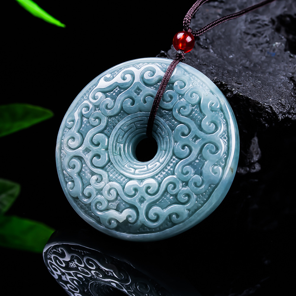 天然ビルマ翡翠フラワーペンダントネックレスヴィンテージデザイ - Jewelry & Watches Sp Z Oo Ul Frezerów 3 のレビューと価格