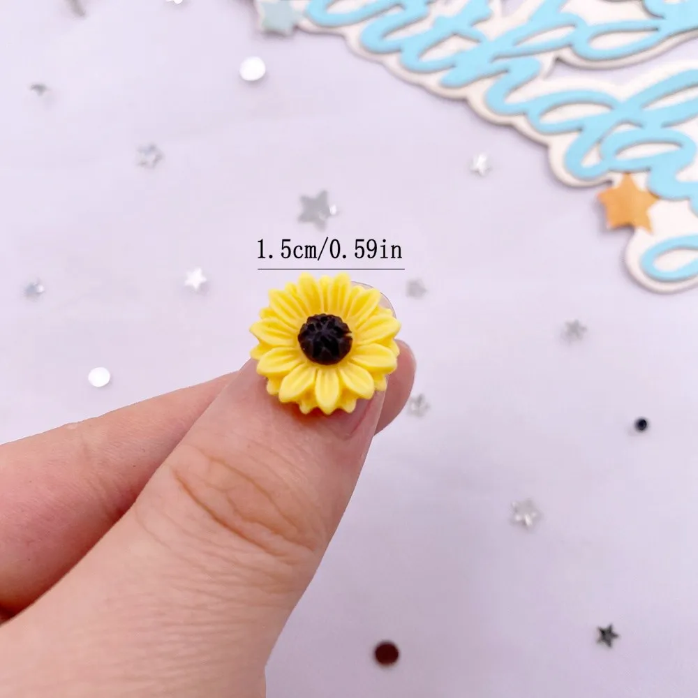カラフルなヒマワリの形の樹脂石,宝石の置物,スクラップブック - Paradise Jewelry & Watches Llc Miami のレビューと価格