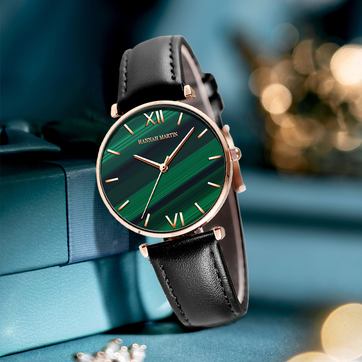 2024 新しい女性の腕時計クォーツグリーンピーコックストー - Stones Watches & Jewelry In Sweden Ab のレビューと価格