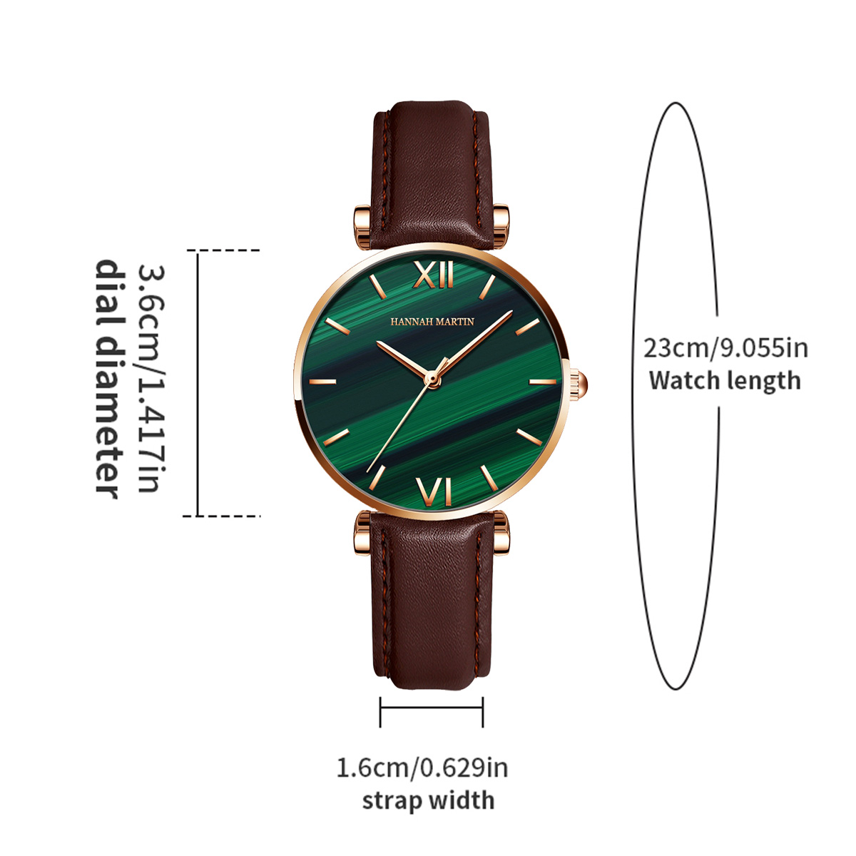 2024 新しい女性の腕時計クォーツグリーンピーコックストー - Stones Watches & Jewelry In Sweden Ab のレビューと価格