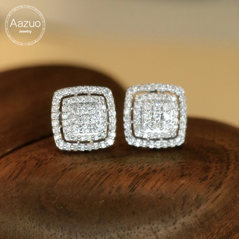 Aazuo ラグジュアリーライフジュエリー 18K ホワイト - Diamond Stud Earrings のレビューと価格