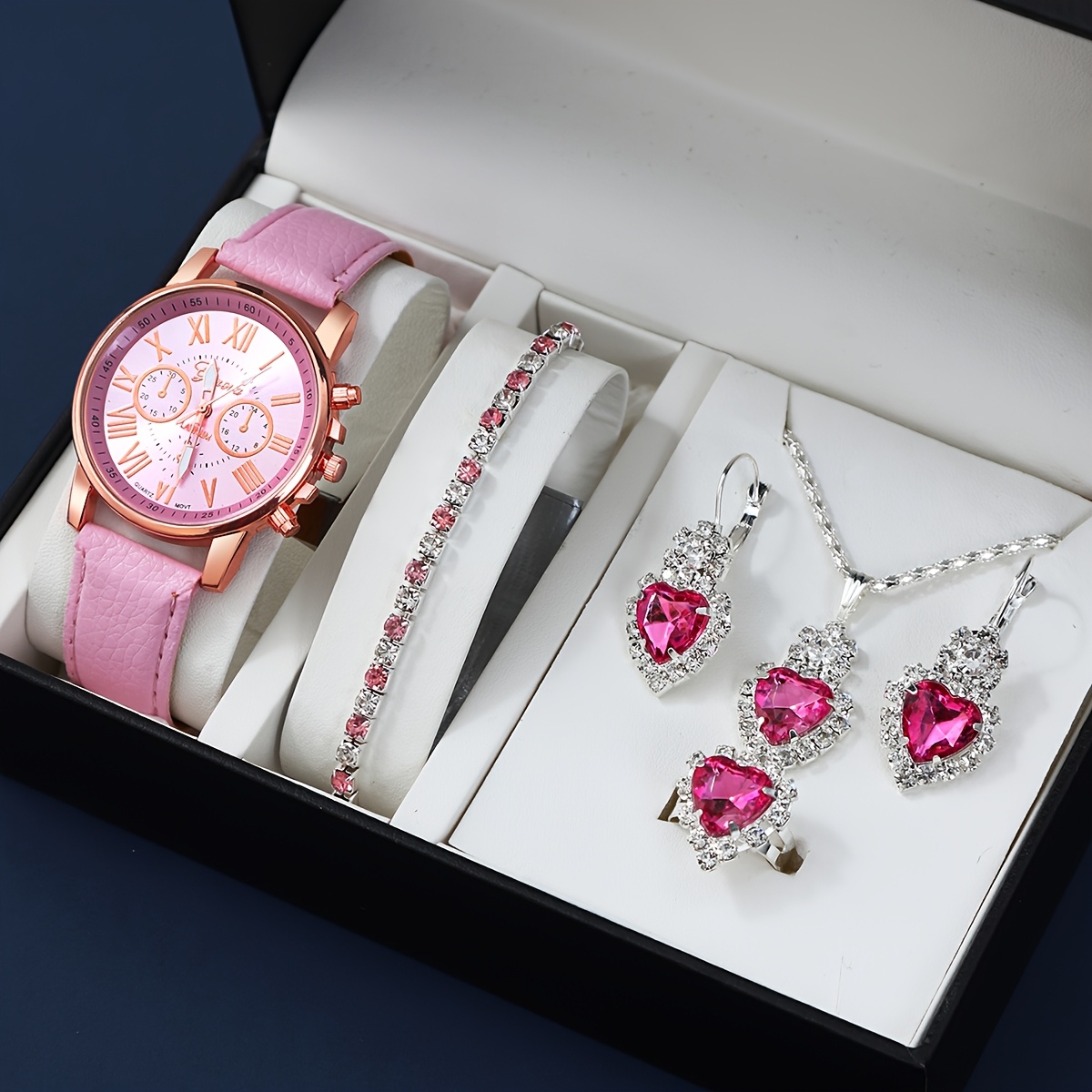 エレガントなローズゴールドとスカイブルーのラブストーンコンボ - Stones Watches & Jewelry In Sweden Ab のレビューと価格