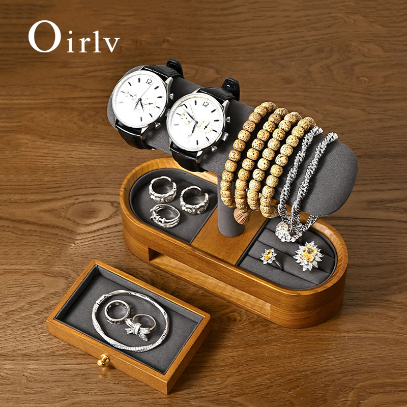 Oirlv 無垢材時計オーガナイザー棚 T バー時計ホルダー - Jewelry Style Watches のレビューと価格