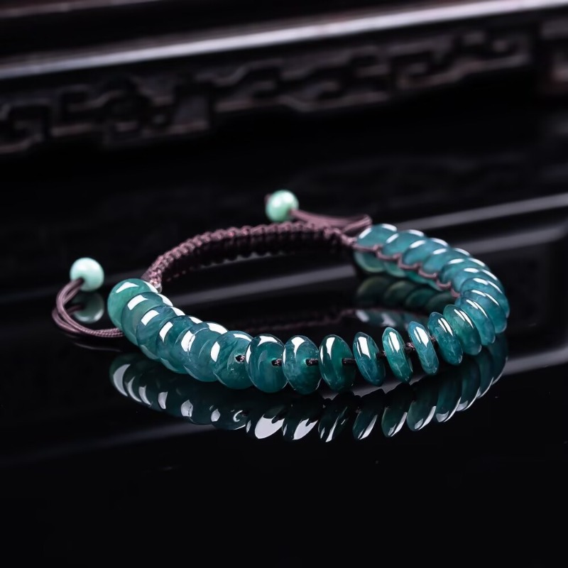 天然の本物のエメラルドブルーウォーター算盤ビーズブレスレット - Jewelry & Watches Sp Z Oo Ul Frezerów 3 のレビューと価格