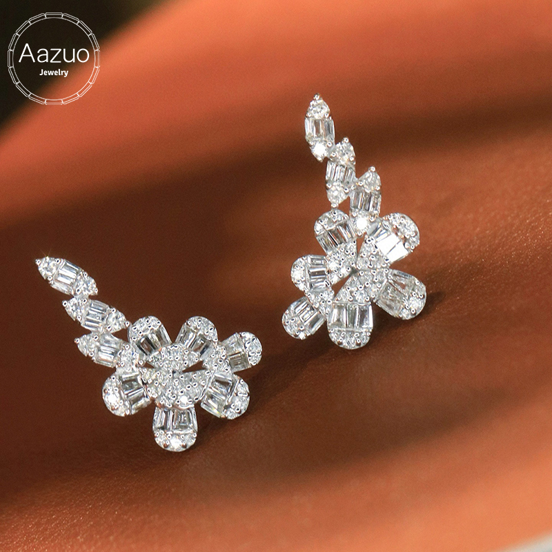 Aazuo ファインジュエリー 18K ピュアホワイトゴール - Diamond Stud Earrings のレビューと価格