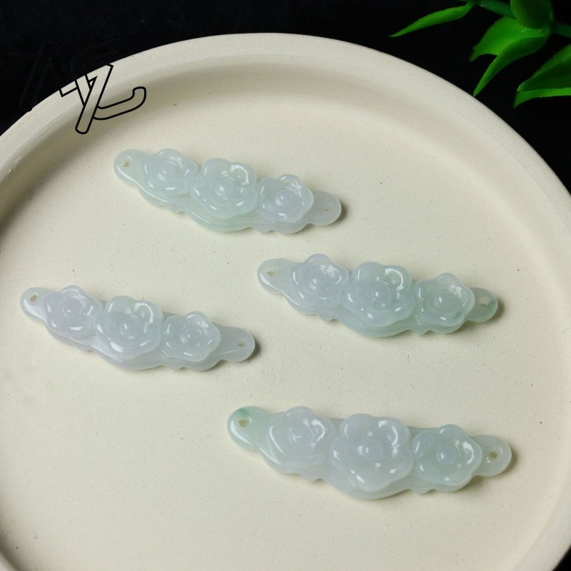 1pc 天然翡翠エメラルドフラワーハンドカード DIY アク - Jewelry & Watches Sp Z Oo Ul Frezerów 3 のレビューと価格