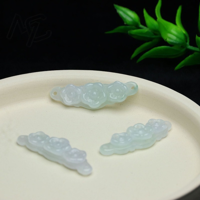 1pc 天然翡翠エメラルドフラワーハンドカード DIY アク - Jewelry & Watches Sp Z Oo Ul Frezerów 3 のレビューと価格