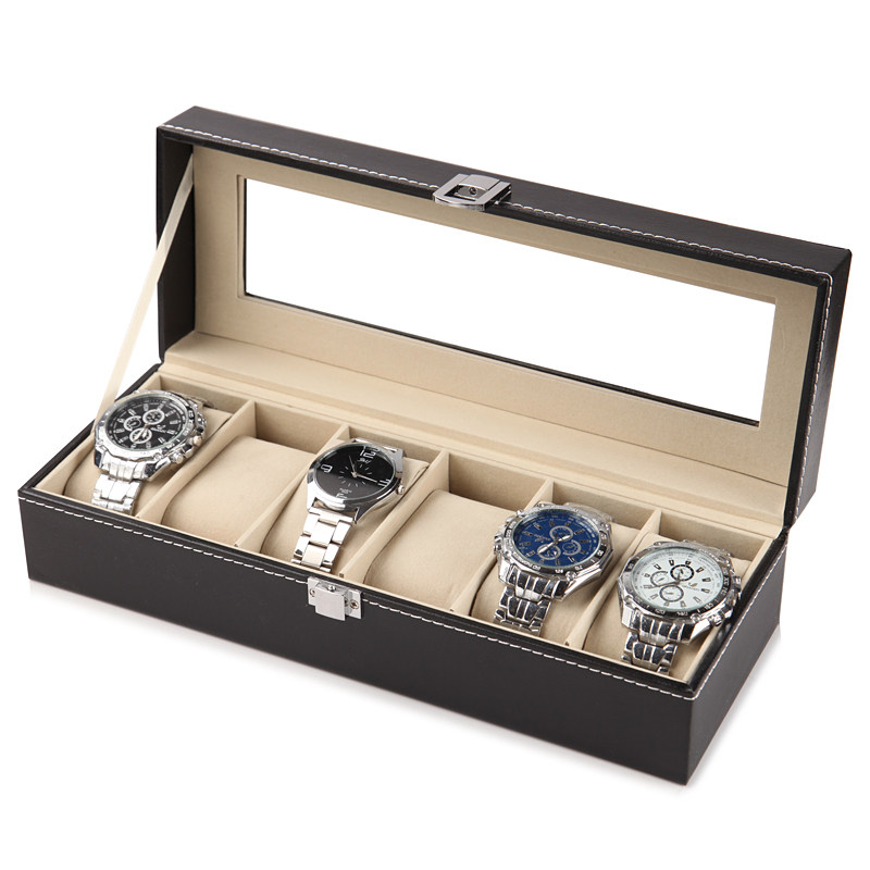 ヨーロッパの革製時計収納ボックスギフト包装ストールディスプレ - Jewelry Watches Box のレビューと価格