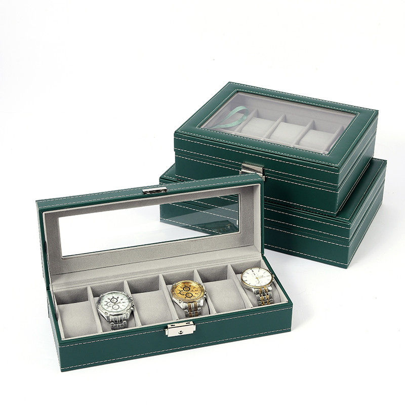 ヨーロッパの革製時計収納ボックスギフト包装ストールディスプレ - Jewelry Watches Box のレビューと価格