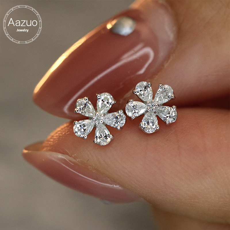 Aazuo ファインジュエリー 18K オリジナル ホワイト - Diamond Stud Earrings のレビューと価格