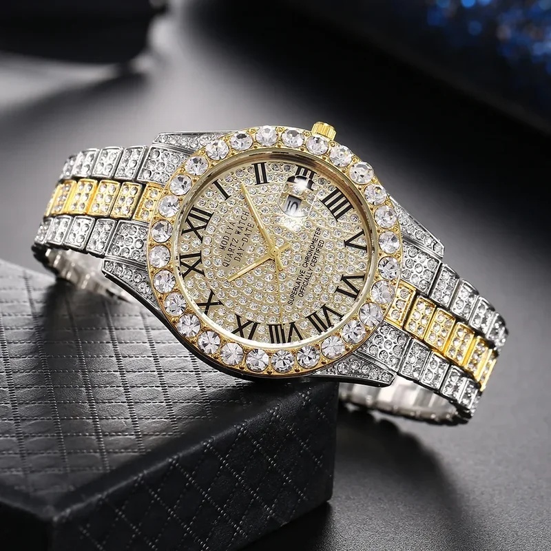 大人気のキラキラ輝くラインストーン装飾ゴールドクォーツ腕時計 - Jewelry Watches For Sale のレビューと価格