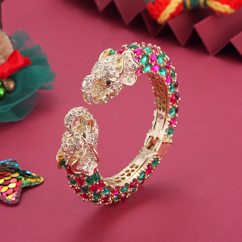 フラットパラダイス-カラフルな2頭象樹脂ブレスレット、女性用 - Paradise Jewelry & Watches Llc Miami のレビューと価格