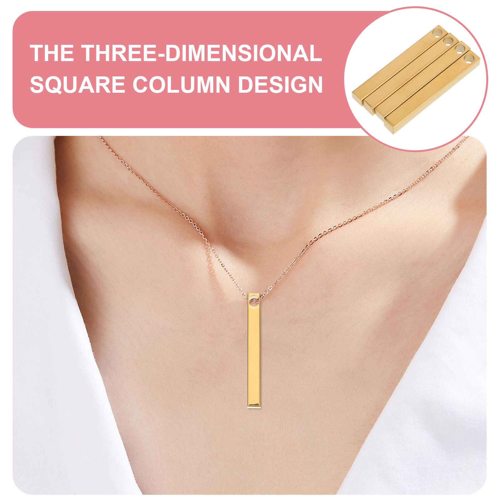 10個入り 磨き上げられたステンレス製長方形彫刻バー DIY - Engraved Name Necklace のレビューと価格
