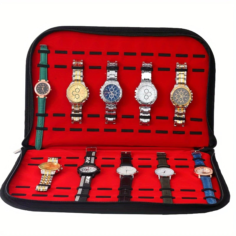 20 スロット時計収納バッグ便利な旅行用時計ポーチメンズ時計 - Jewelry Watches Box のレビューと価格