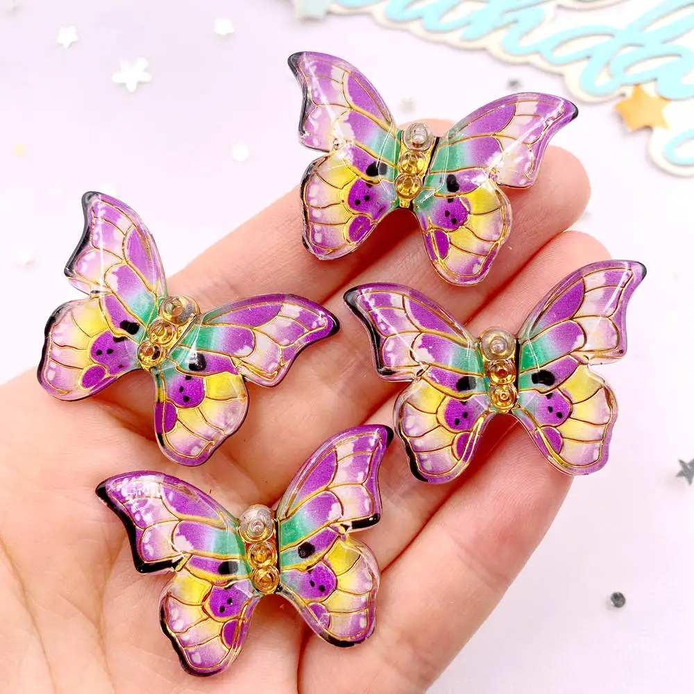 10 個カラフルな美しい蝶の置物ヒラタラインストーン 1 穴 - Paradise Jewelry & Watches Llc Miami のレビューと価格