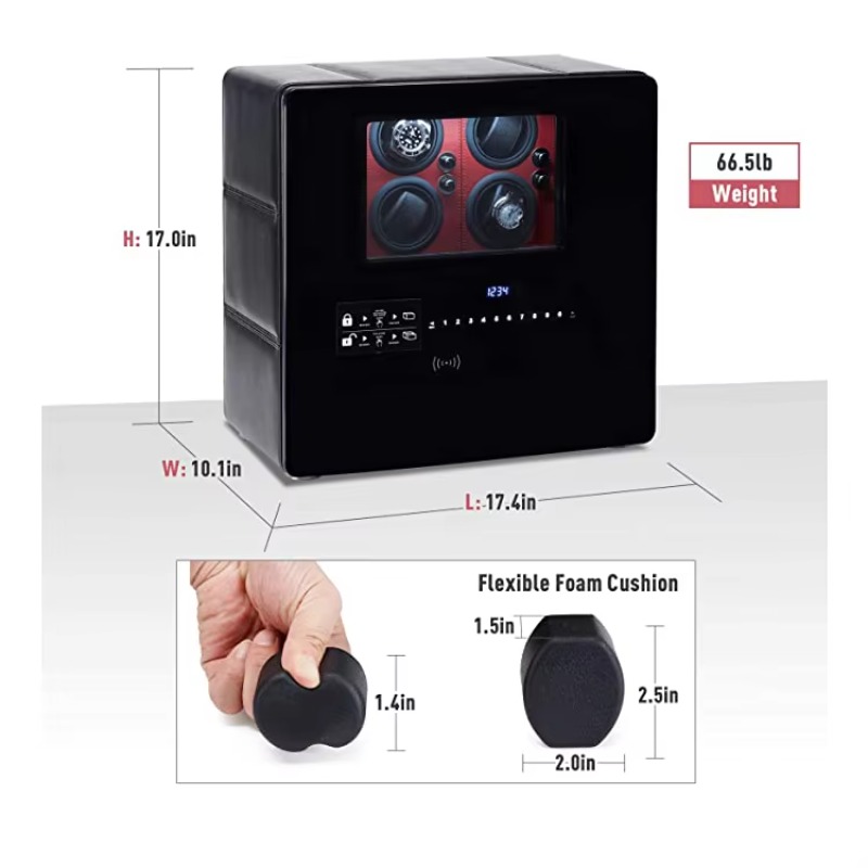 高級12自動巻き上げ機付きジュエリー収納デジタル指紋認証ウォ - Jewelry Watches Box のレビューと価格