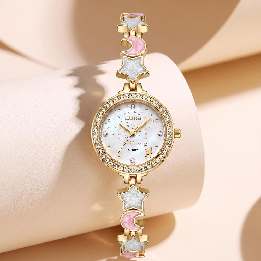レディースライトラグジュアリースターリームーンクォーツウォッ - Jewelry Style Watches のレビューと価格