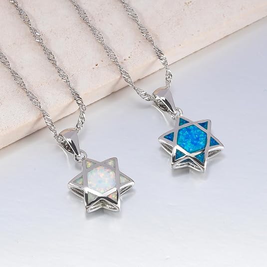ダビデの星オパールペンダントネックレス リバーシブル ユダヤ - Jewelry & Watches Sp Z Oo Ul Frezerów 3 のレビューと価格