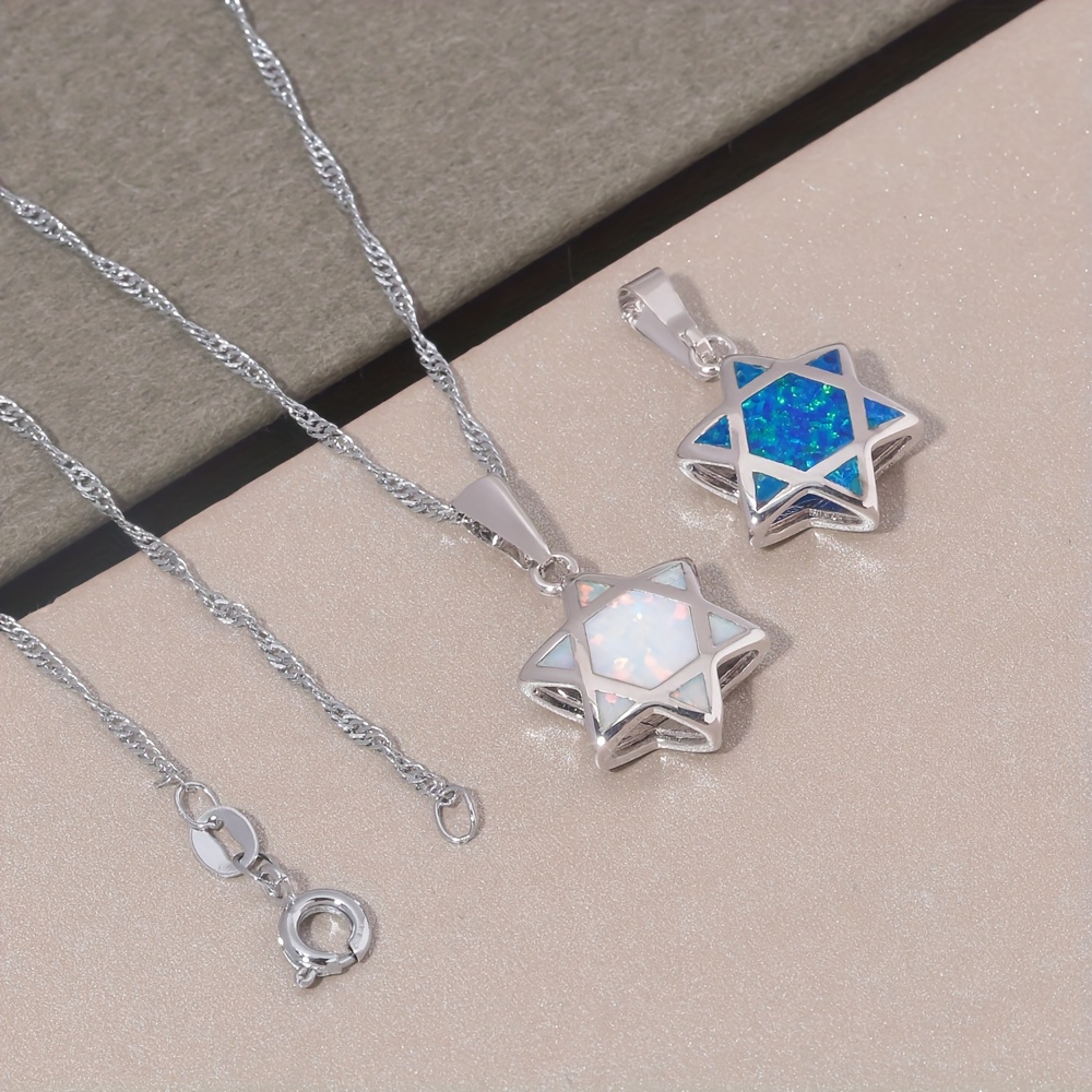 ダビデの星オパールペンダントネックレス リバーシブル ユダヤ - Jewelry & Watches Sp Z Oo Ul Frezerów 3 のレビューと価格