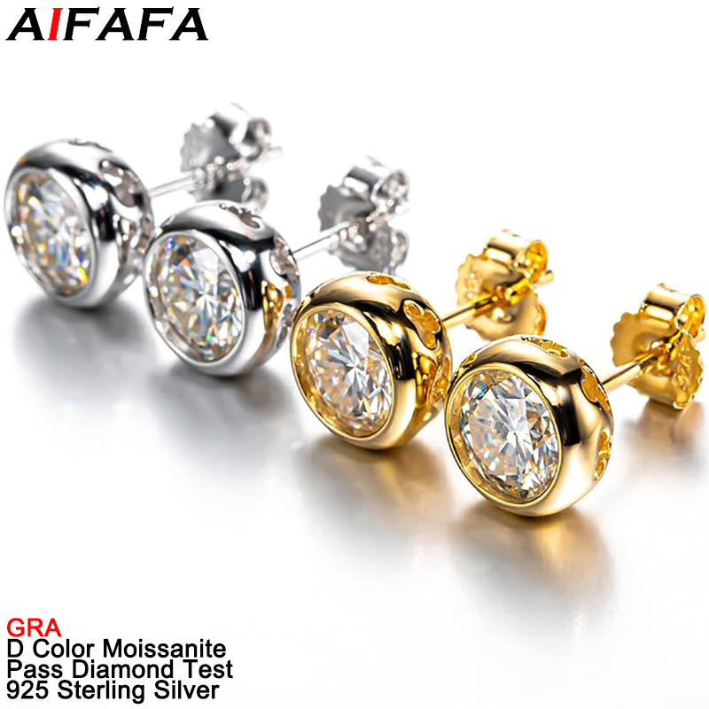 リアル D カラー モアッサナイト ダイヤモンド スタッド  - Diamond Stud Earrings のレビューと価格