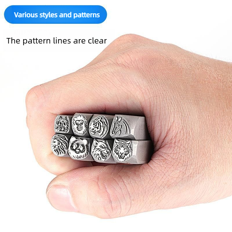 動物の頭部型スチールスタンプパンチ、ライオンとオオカミの模様 - Wolf Jewelry & Watches Tampa のレビューと価格